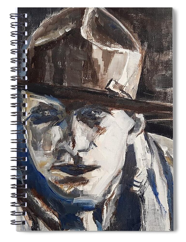 Portrait Spiral Notebook featuring the painting King of Camargue by Christel Roelandt