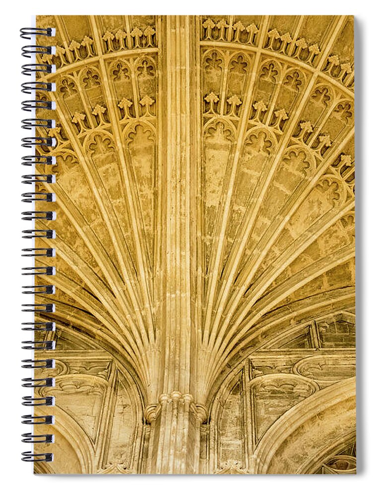 Jean Noren Spiral Notebook featuring the photograph Kings College Chapel Ceiling by Jean Noren