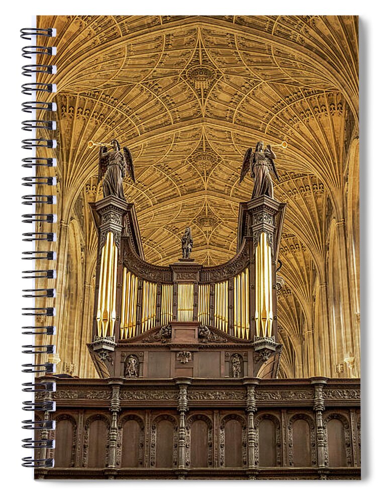 Jean Noren Spiral Notebook featuring the photograph Kings College in Cambridge by Jean Noren