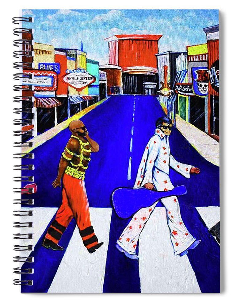 Kings Of Beale Spiral Notebook featuring the painting Kings Of Beale by Arthur Covington
