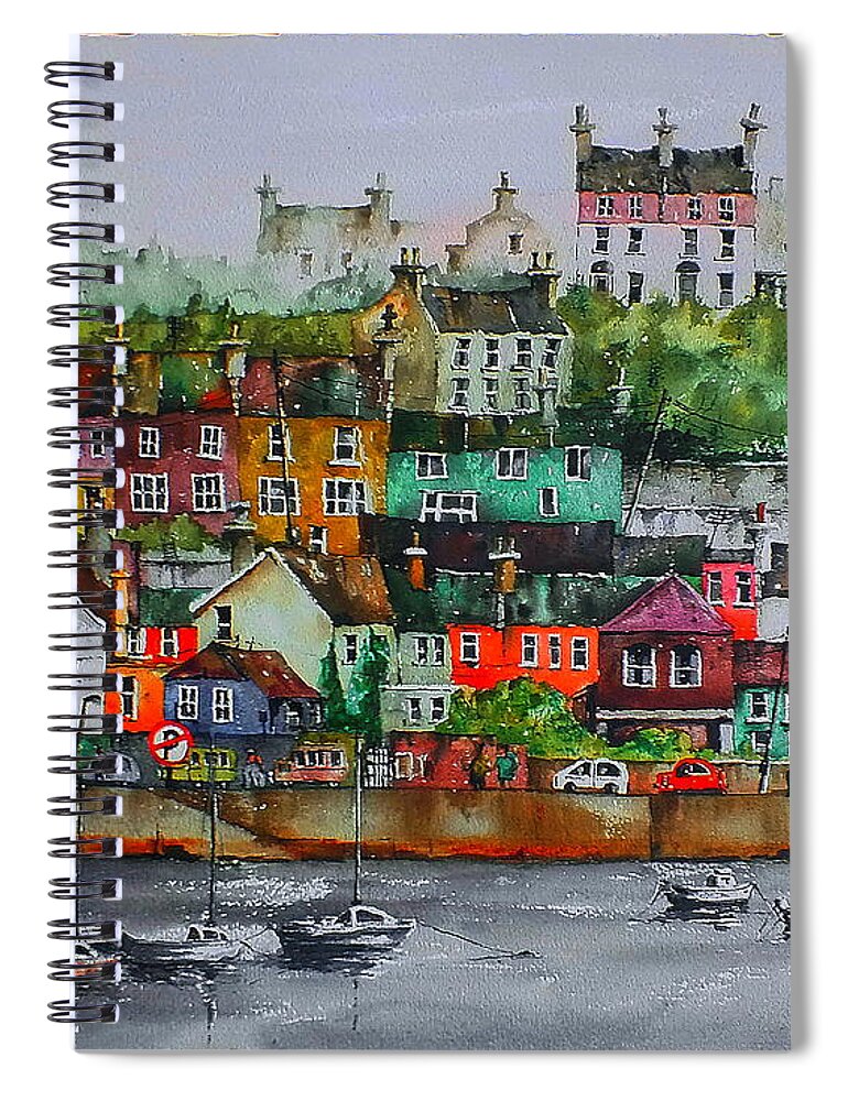 Cork Spiral Notebook featuring the painting Kinsale Panorama, West Cork by Val Byrne