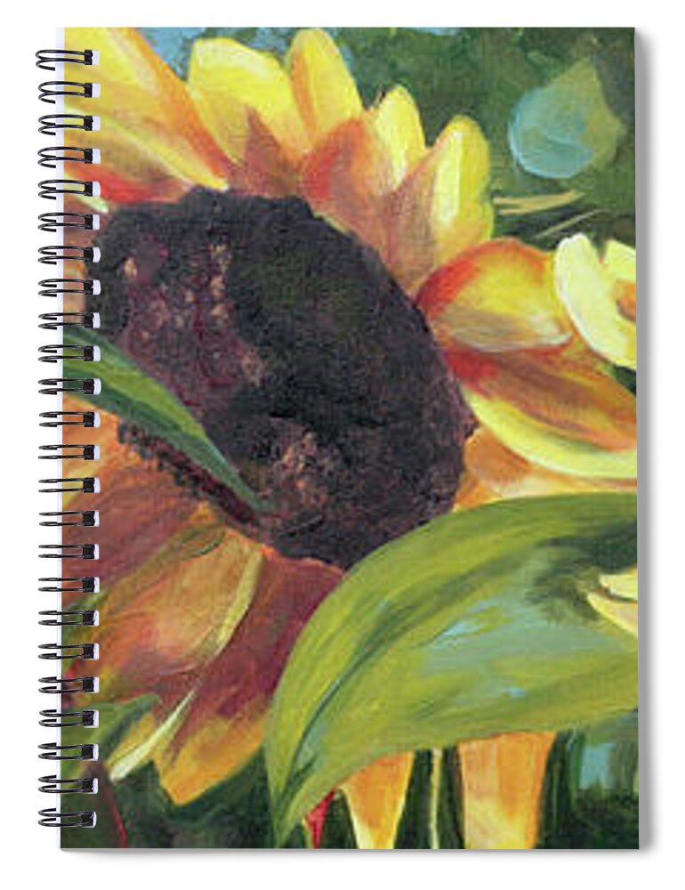 Sunflower Spiral Notebook featuring the painting Kinship by Trina Teele