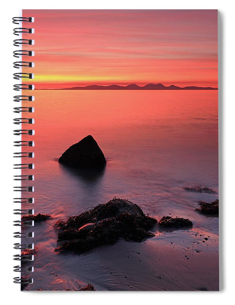 Sunset Spiral Notebook featuring the photograph Kintyre Rocky Sunset 2 by Grant Glendinning