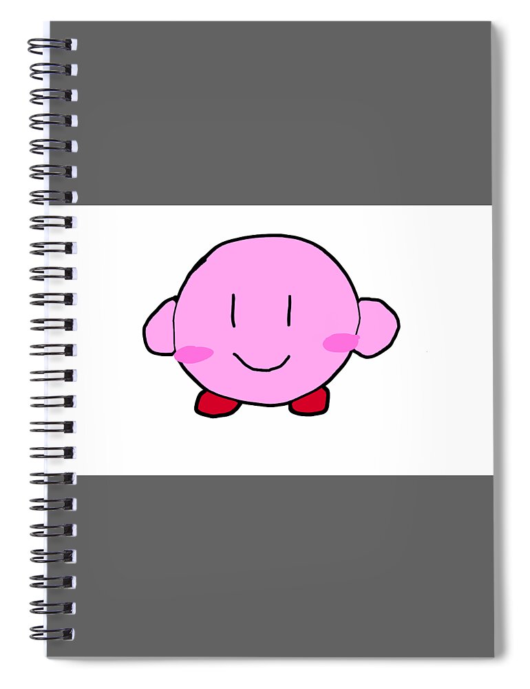 #kirby Spiral Notebook featuring the drawing Kirby by Sari Kurazusi