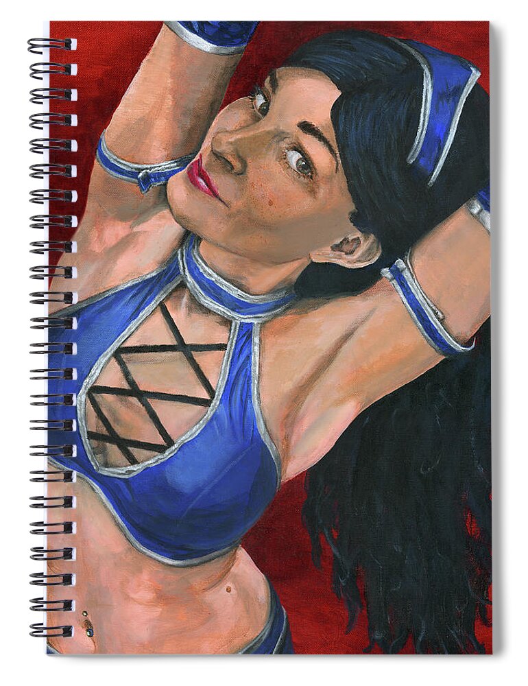 Cosplay Spiral Notebook featuring the painting Kitana by Matthew Mezo