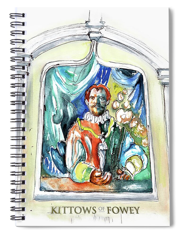 Travel Spiral Notebook featuring the painting Kittows Of Fowey by Miki De Goodaboom