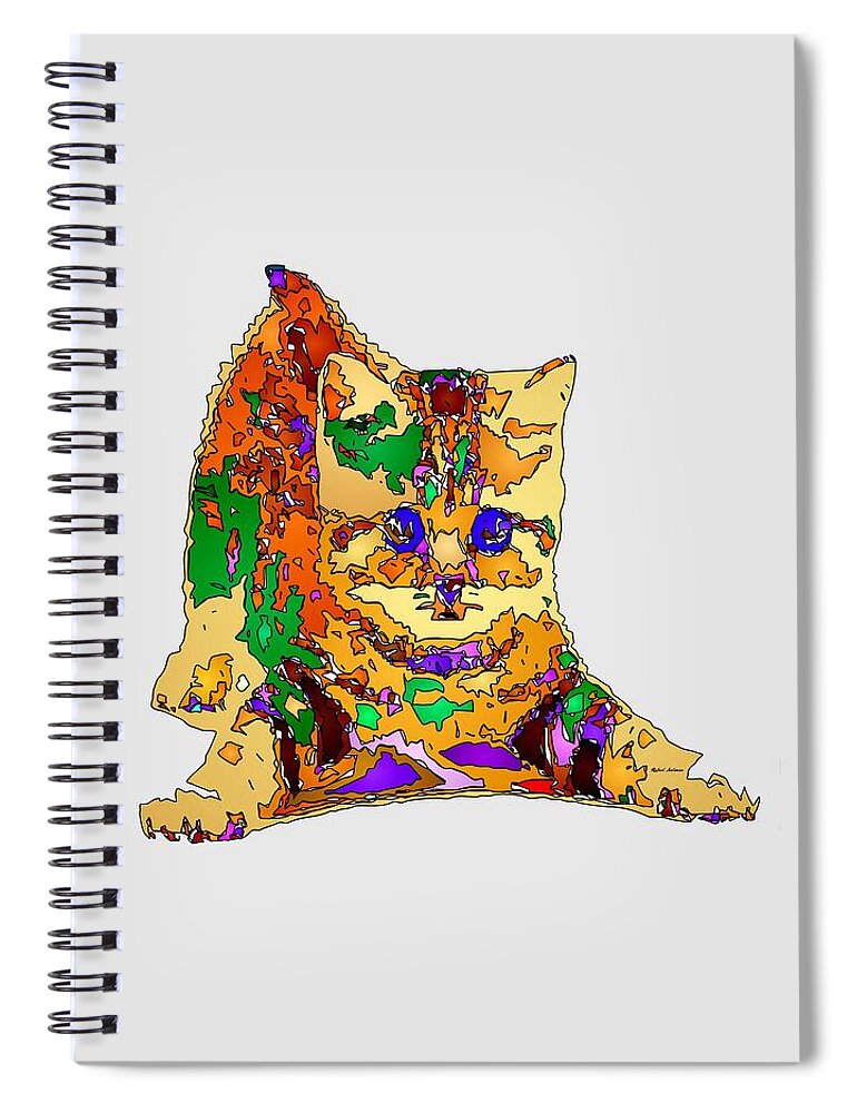 Cat Spiral Notebook featuring the digital art Kitty Love. Pet Series by Rafael Salazar
