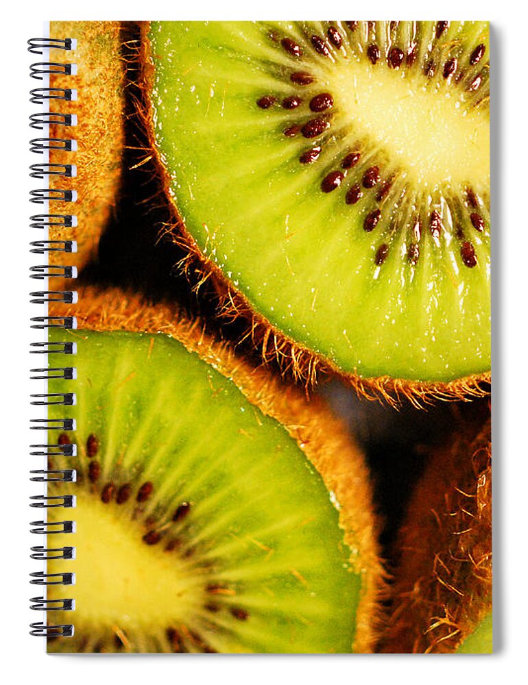 Kiwi Spiral Notebook featuring the photograph Kiwi Fruit by Nancy Mueller