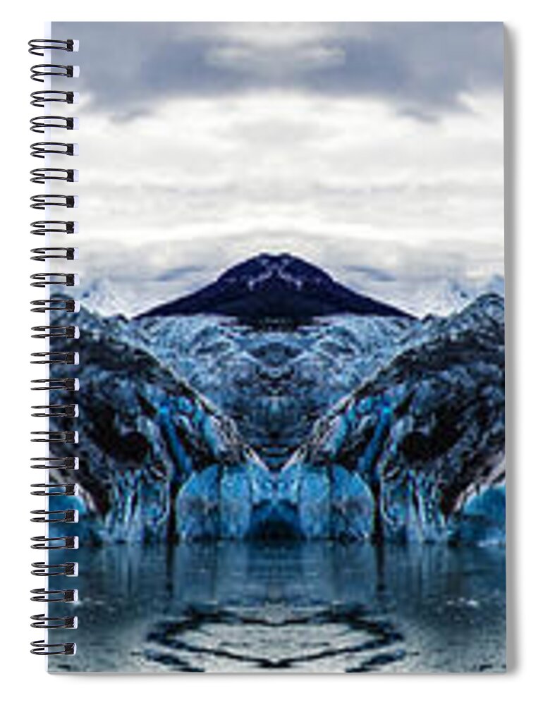 Mountains Spiral Notebook featuring the digital art Knik Glacier Reflection by Pelo Blanco Photo