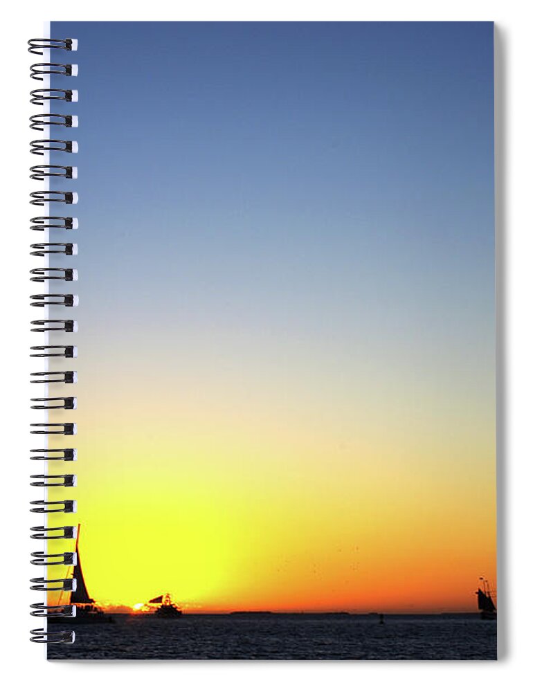 Key West Sunset Mallory Square Spiral Notebook featuring the photograph Knrr1114 by Henry Butz