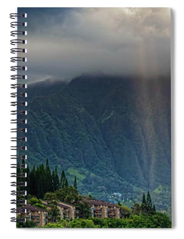 Hawaii Spiral Notebook featuring the photograph Koolau Sun Rays by Dan McManus