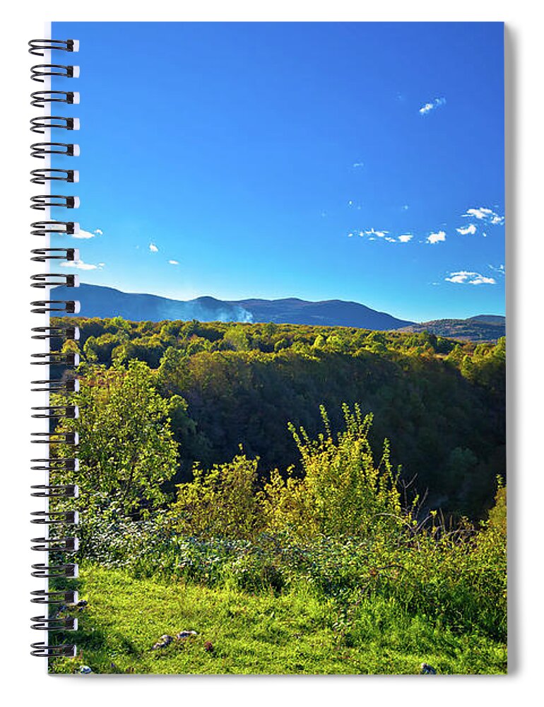 Korana Spiral Notebook featuring the photograph Korana river canyon near Plitvice by Brch Photography