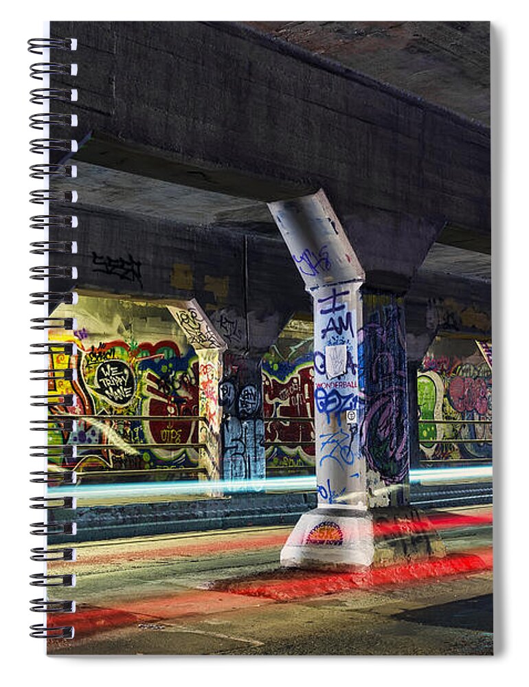 Krog Spiral Notebook featuring the photograph Krog Street Tunnel by Eddie Yerkish