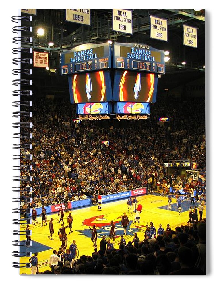 Allen Fieldhouse Spiral Notebook featuring the photograph KU Allen Fieldhouse by Keith Stokes