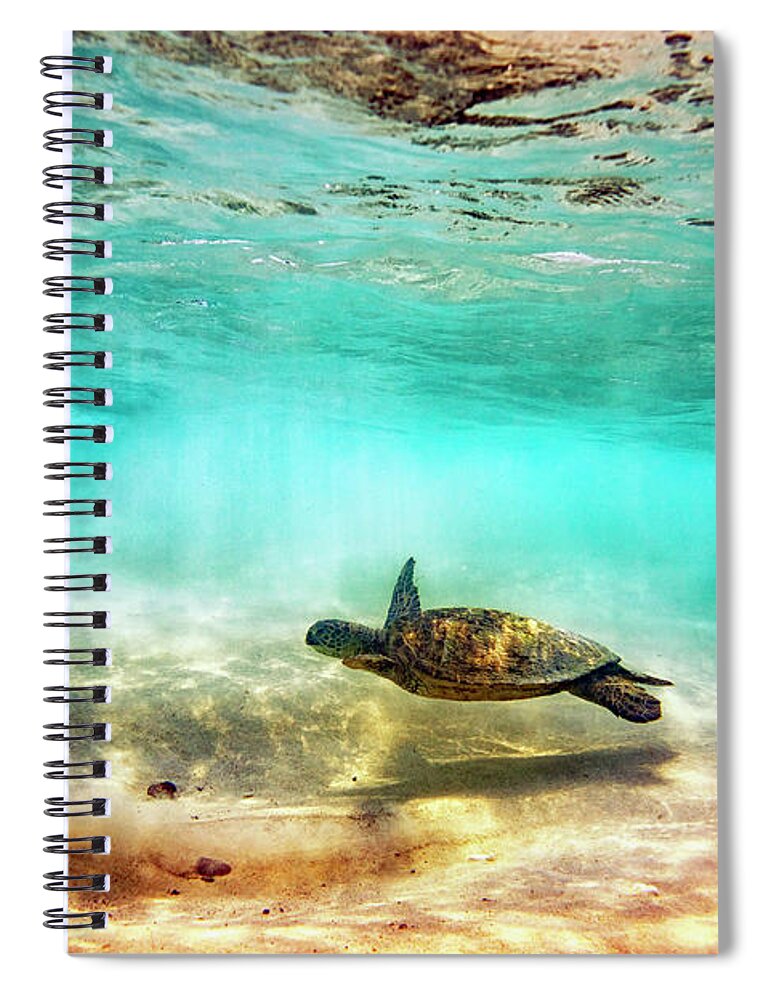 Turtle Spiral Notebook featuring the photograph Kua Bay Honu by Christopher Johnson