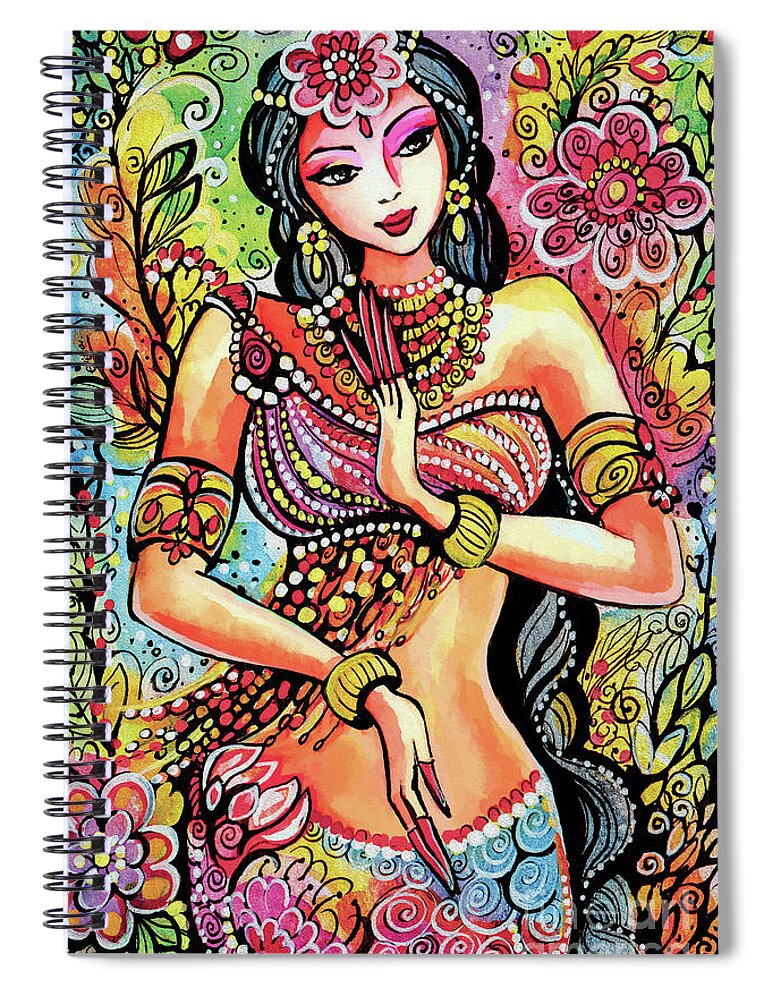 Indian Goddess Spiral Notebook featuring the painting Kuan Yin by Eva Campbell