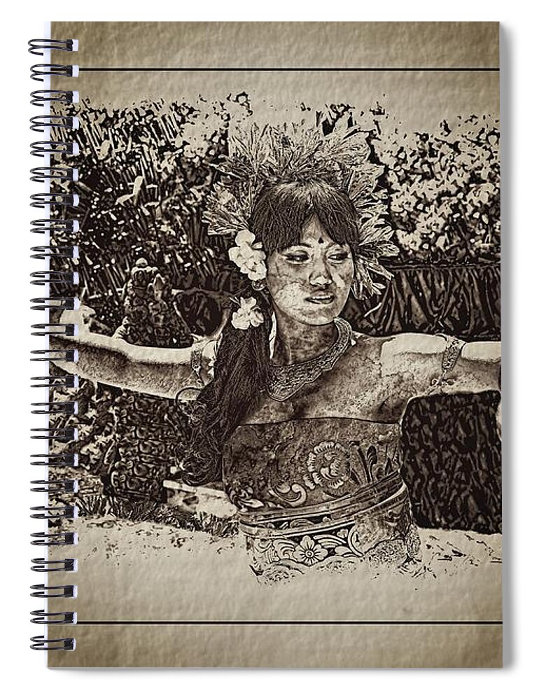 Bali Women Spiral Notebook featuring the photograph Dance,indonesian women by Jean Francois Gil