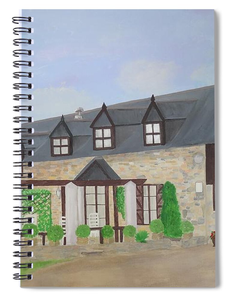 French Villa Spiral Notebook featuring the painting La Goderie by Karen Jane Jones