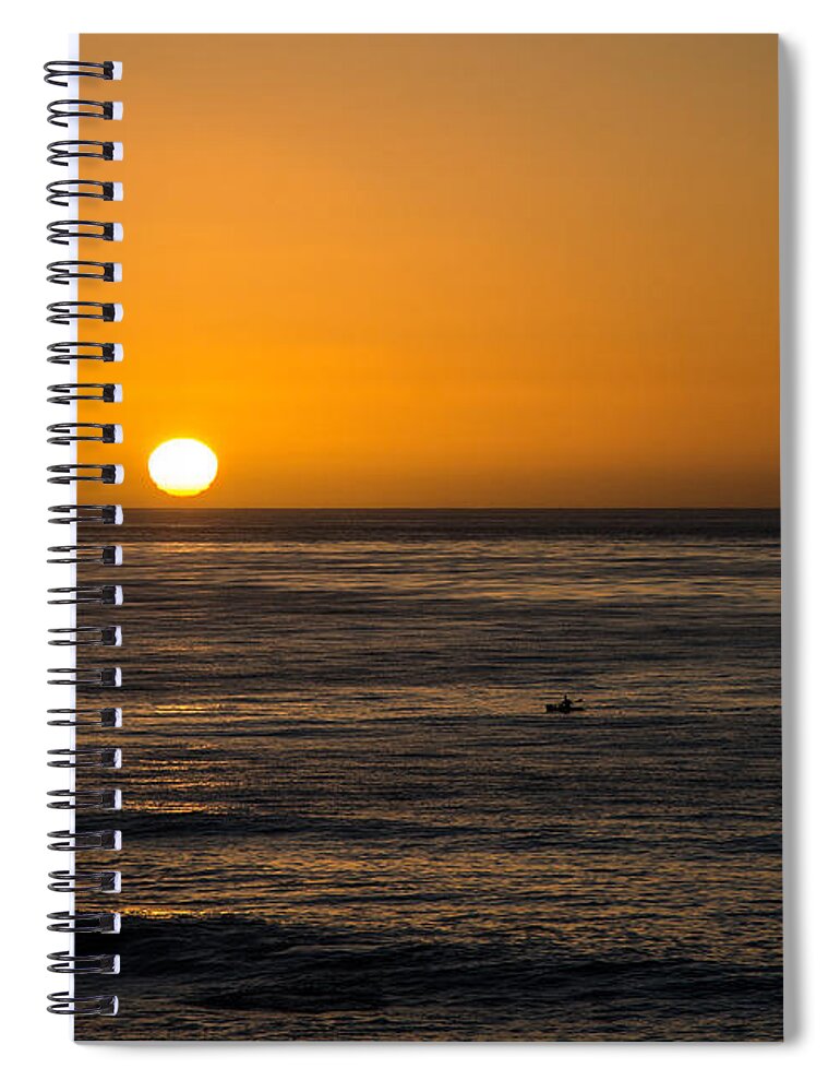 La Jolla Sunset Spiral Notebook featuring the photograph La Jolla Sunset by Susan McMenamin