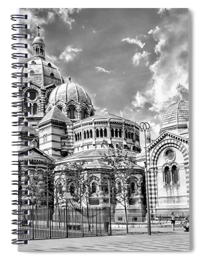 Urban Spiral Notebook featuring the photograph La Major 1,La cathedrale de la major Marseille,southern France photography, jean francois gil, jfgp by Jean Francois Gil