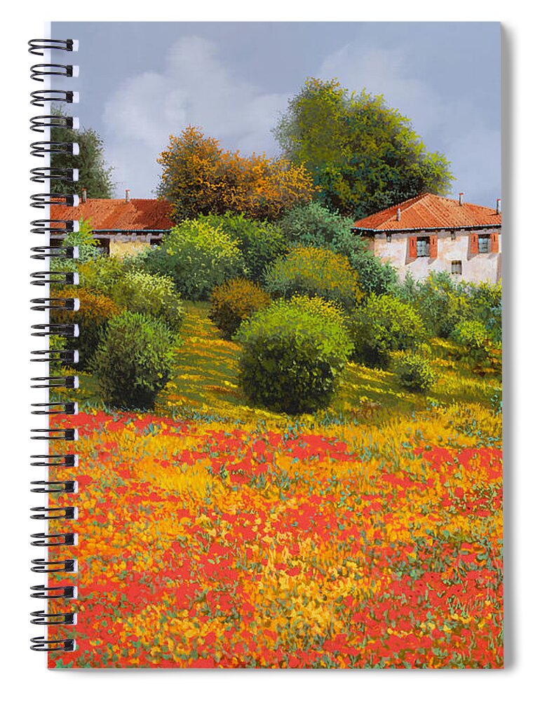 Summer Spiral Notebook featuring the painting L'estate fiorita by Guido Borelli