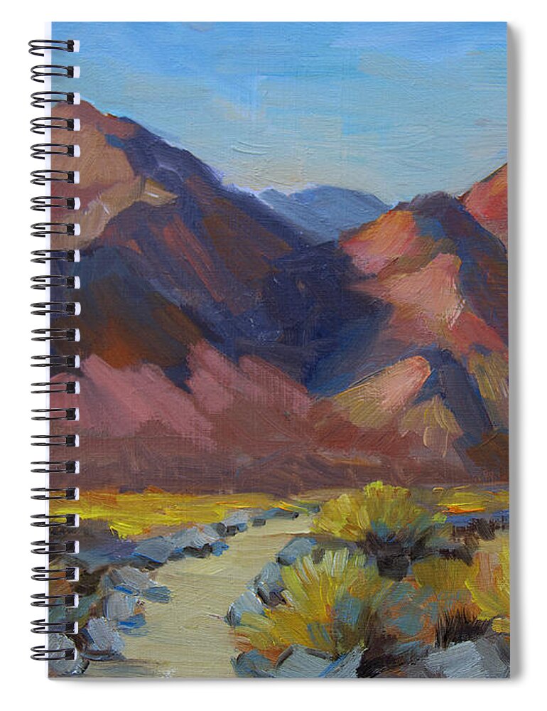 La Quinta Spiral Notebook featuring the painting La Quinta Trails by Diane McClary