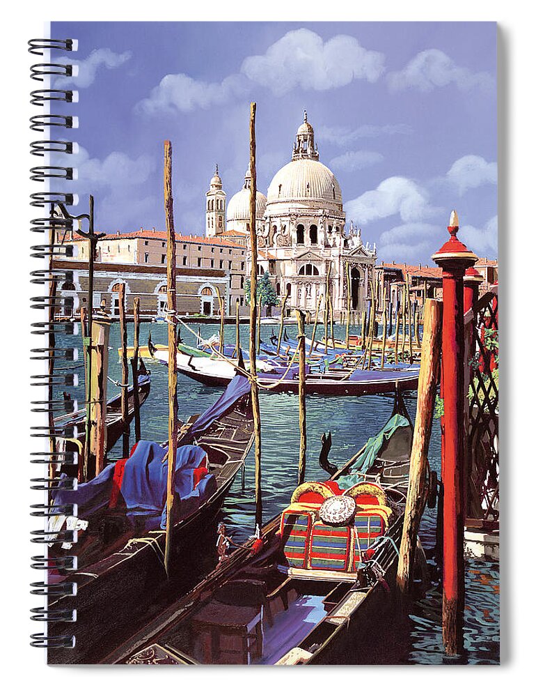 Church Spiral Notebook featuring the painting La Salute by Guido Borelli