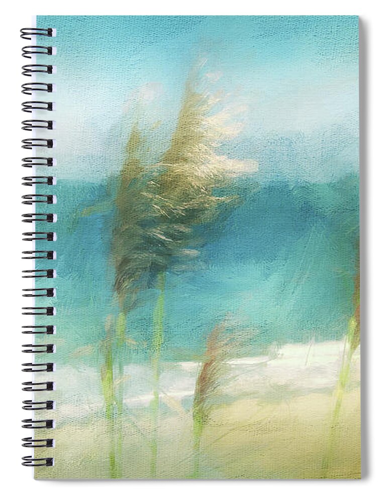 Photography Spiral Notebook featuring the digital art La Selva Pampas Grass by Terry Davis