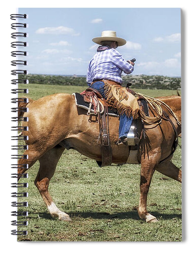 Lady Spiral Notebook featuring the photograph La Vaquera y La Garrocha by Karen Slagle