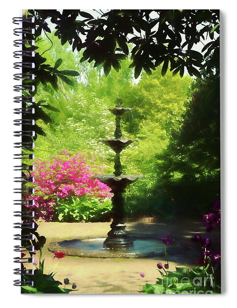 Gardens Spiral Notebook featuring the photograph Ladew Fountain by Marilyn Cornwell