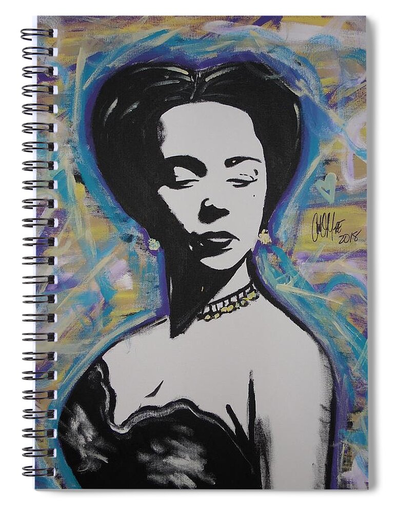 Dorothy Dandridge Spiral Notebook featuring the painting Lady Dandridge by Antonio Moore
