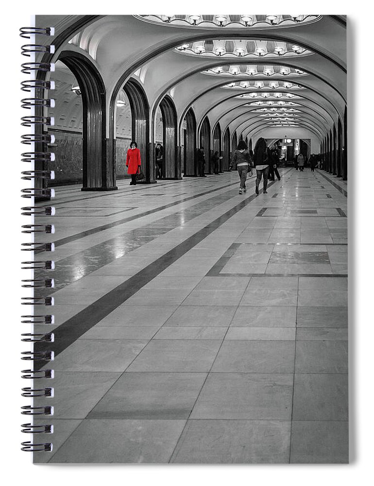 Metro Spiral Notebook featuring the photograph Lady in Red by Geoff Smith