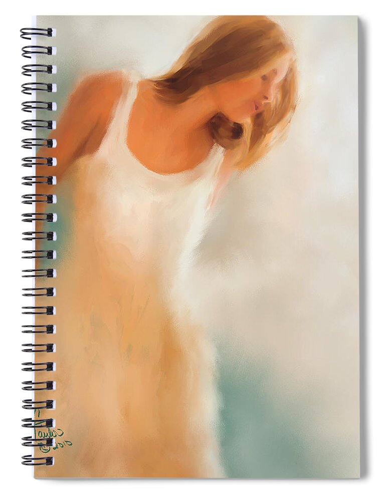 Woman Spiral Notebook featuring the painting Lady in White by Colleen Taylor