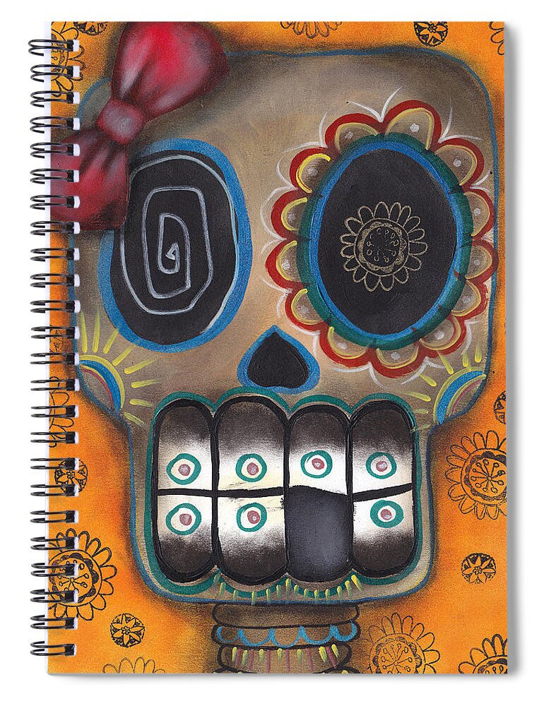 Day Of The Dead Spiral Notebook featuring the painting Lady Muerte by Abril Andrade