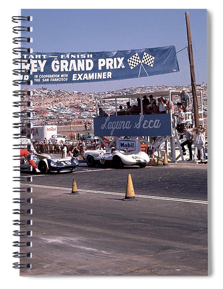 Monterey Grand Prix Spiral Notebook featuring the photograph Laguna Seca Grid 1965 by Robert K Blaisdell