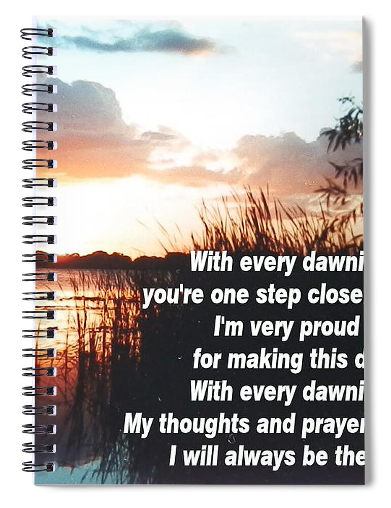 #sun #beams #blue #yellow #golden #water #lake #reflections #beauty #clouds Spiral Notebook featuring the photograph Lake Deer Early Dawn Word by Belinda Lee
