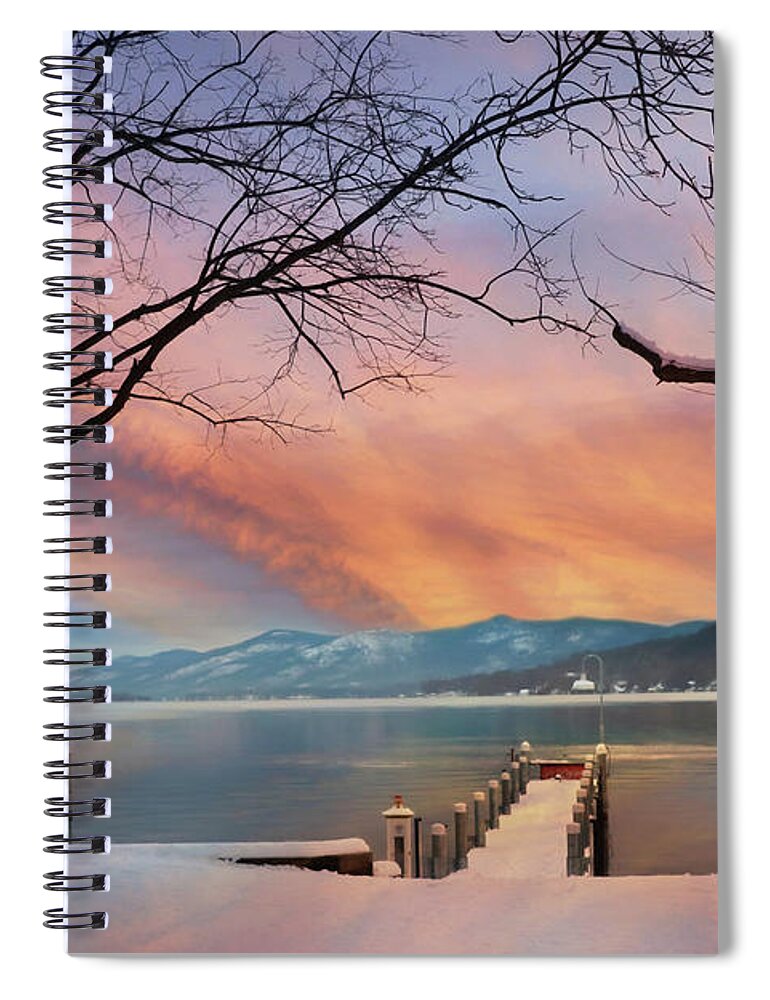 Lake George Spiral Notebook featuring the photograph Lake George Winter Sunrise by Lori Deiter