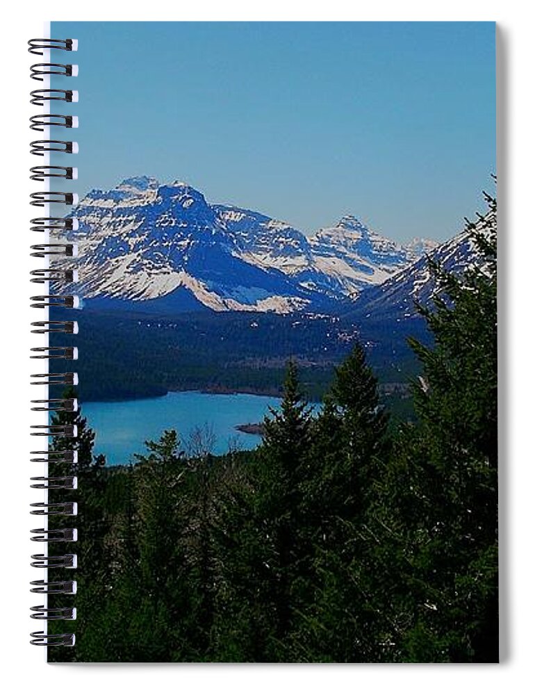Lower Two Medicine Lake Spiral Notebook featuring the photograph Lake in the Mountains by Tracey Vivar