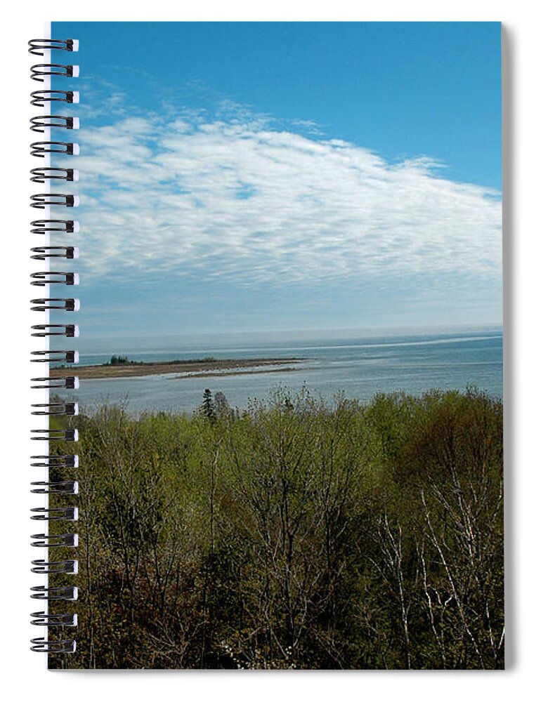 Usa Spiral Notebook featuring the photograph Lake Michigan Shore line from the UP 2 by LeeAnn McLaneGoetz McLaneGoetzStudioLLCcom