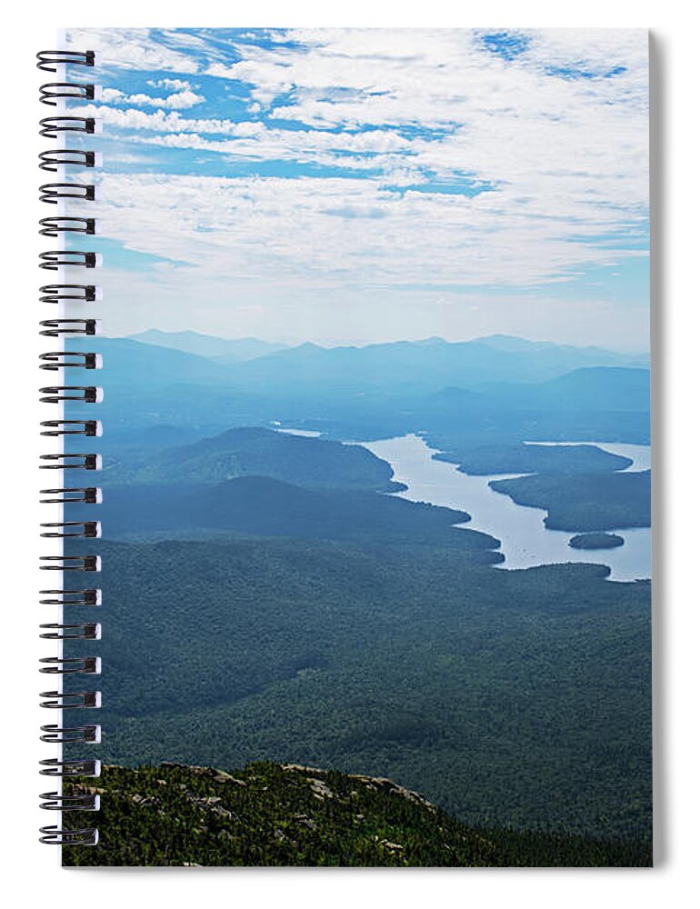 Placid Spiral Notebook featuring the photograph Lake Placid from Whiteface Mountain Adirondacks Upstate New York Wilmington by Toby McGuire