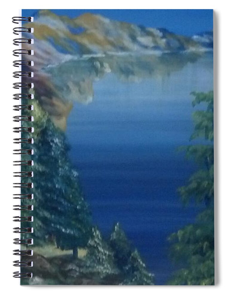Lake Spiral Notebook featuring the painting Lake by Saundra Johnson