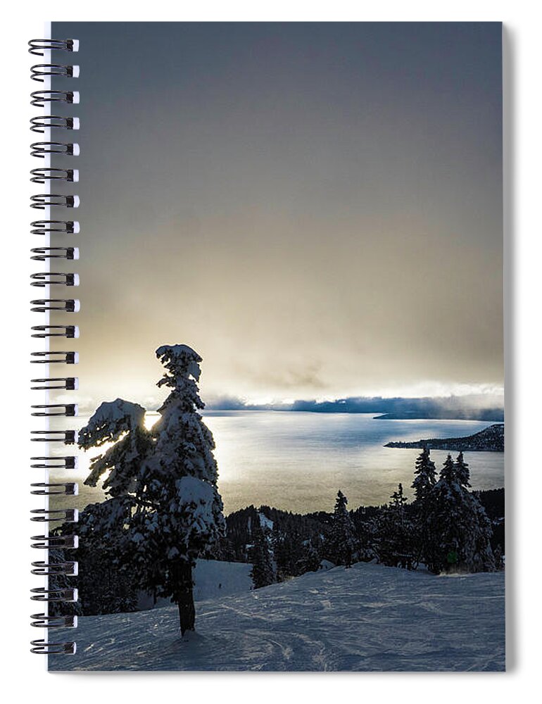 Lake Spiral Notebook featuring the photograph Lake Tahoe Skier by Martin Gollery