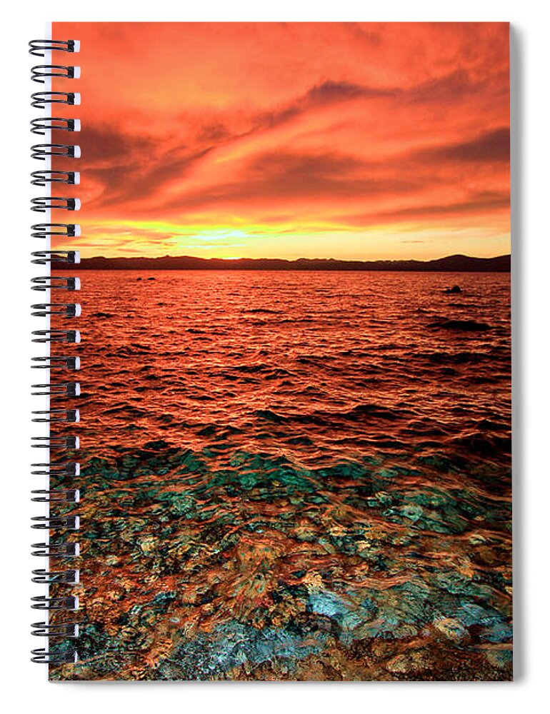 Lake Tahoe Spiral Notebook featuring the photograph Lake Tahoe...Blood Moon Sunset by Sean Sarsfield