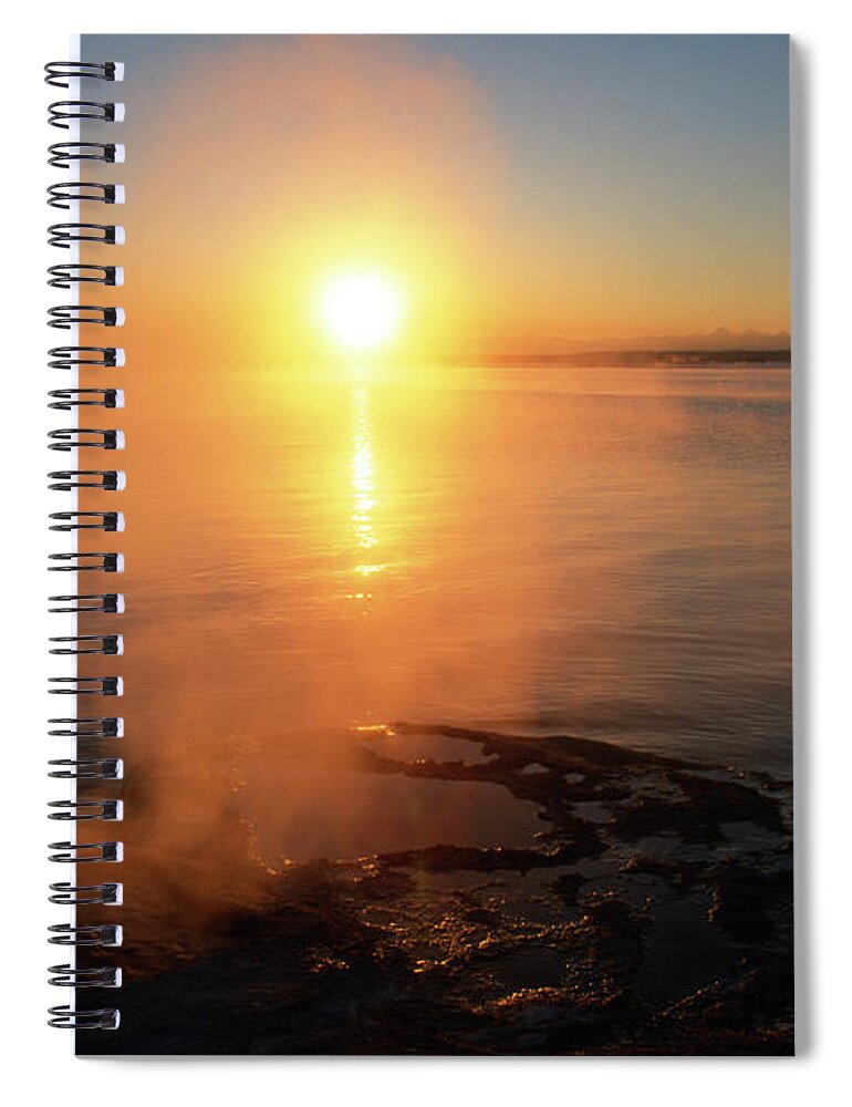 Geyser Spiral Notebook featuring the photograph Lakeshore Geyser, Yellowstone NP, Wyoming by Kevin Shields