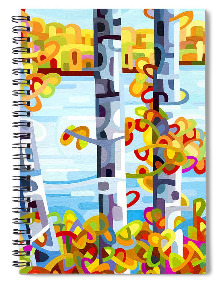 Fine Art Spiral Notebook featuring the painting Lakeside by Mandy Budan