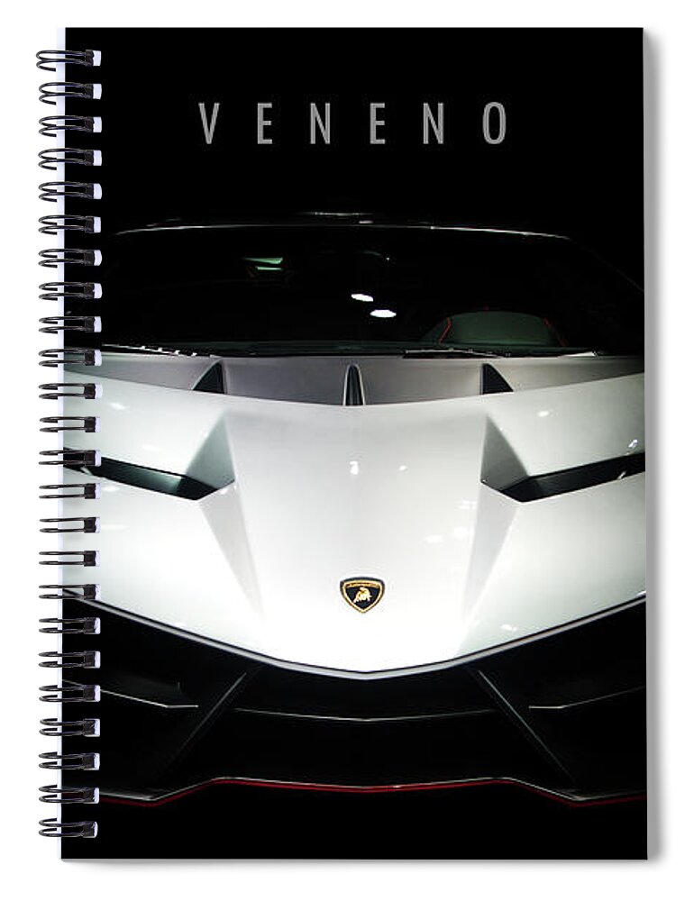 Lamborghini Spiral Notebook featuring the digital art Lamborghini Veneno by Airpower Art