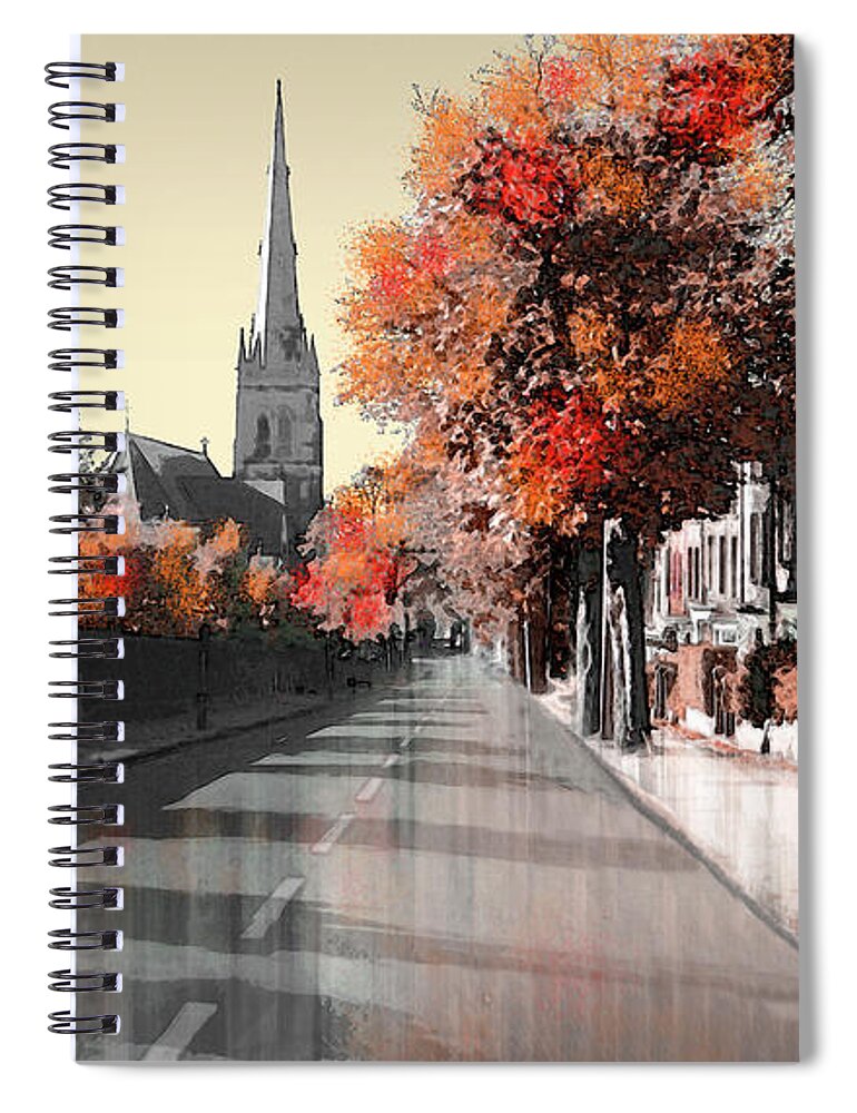 Lancaster Spiral Notebook featuring the digital art Lancaster Cathedral from East Road by Joe Tamassy