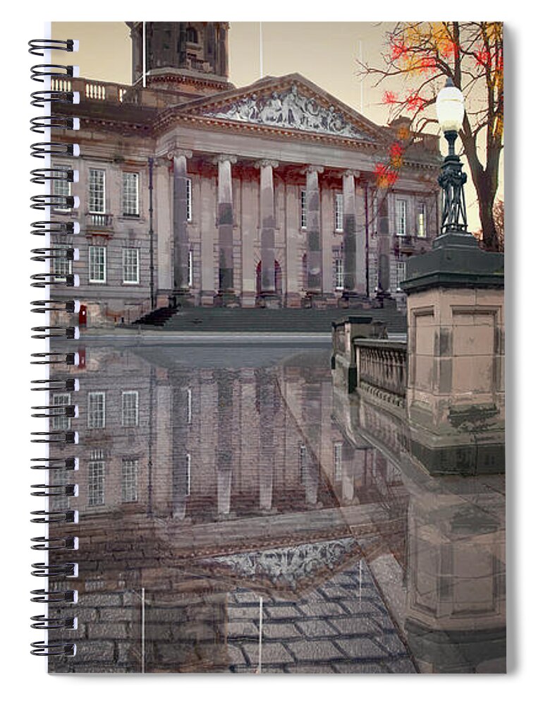 Lancaster Spiral Notebook featuring the digital art Lancaster Town Hall 2 by Joe Tamassy