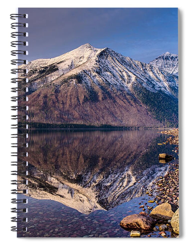 Glacier National Park Spiral Notebook featuring the photograph Land of Shining Mountains by Adam Mateo Fierro