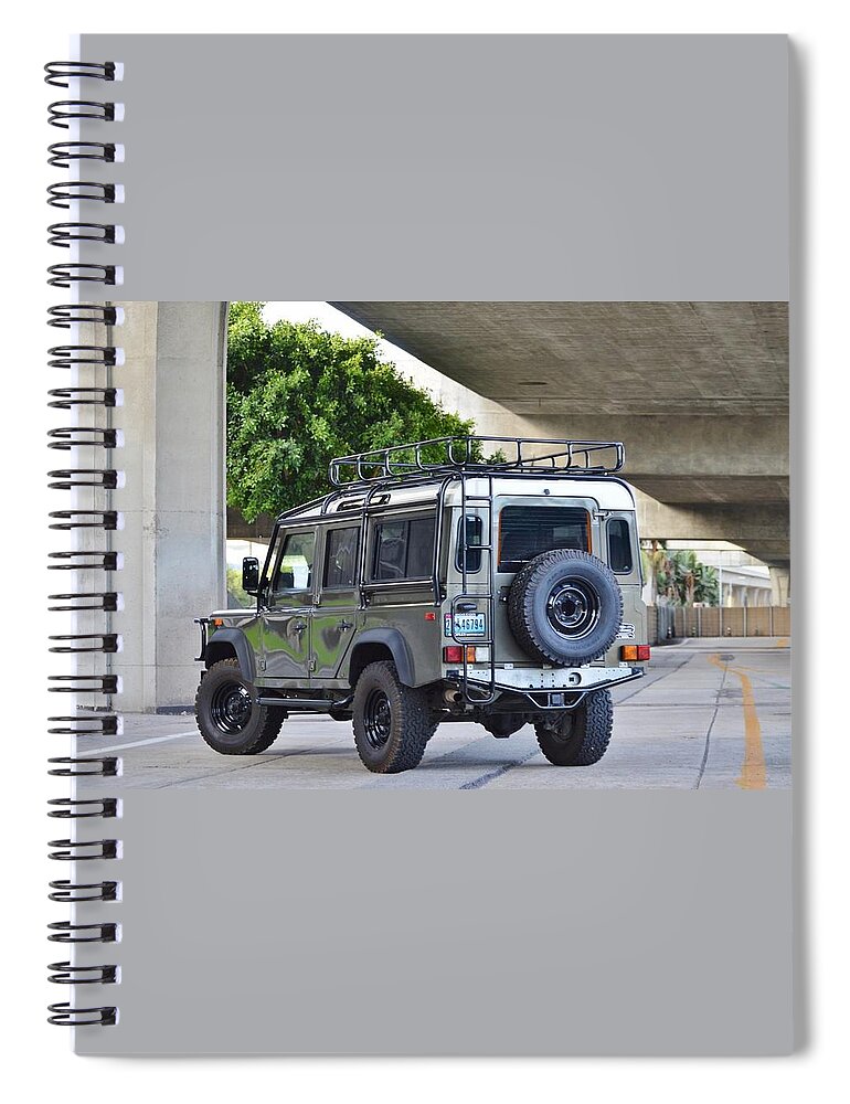 Land Rover Defender Spiral Notebook featuring the photograph Land Rover Defender by Mariel Mcmeeking